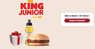 Menu King Junior Burger King à 4€